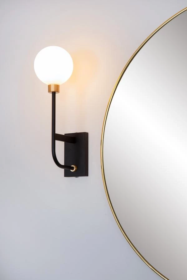 Lucide BEREND - Wandleuchte Badezimmer - 1xG9 - IP44 - Schwarz - Atmosphäre 4